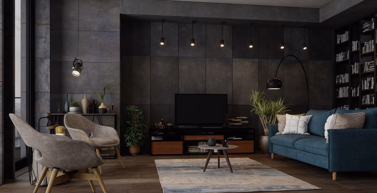 Refined contemporary living interior